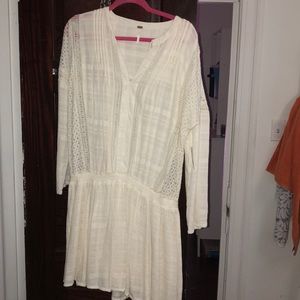 free people drop waist off white dress size medium